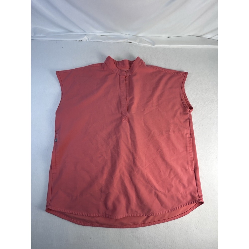 FIGS Rafaela Oversized Scrub Top S Coral Stretch Medical Nurse Pockets